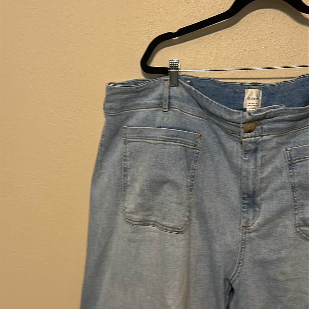 Anthropologie Maeve The Colette Full Length Wide Leg Jeans denim Jean light - Picture 5 of 7
